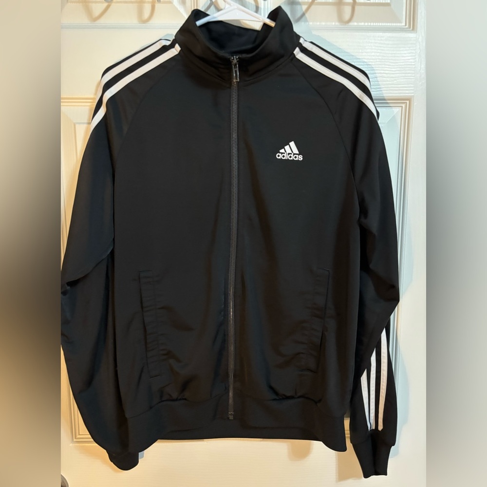 Adidas Black Jacket with White Accents